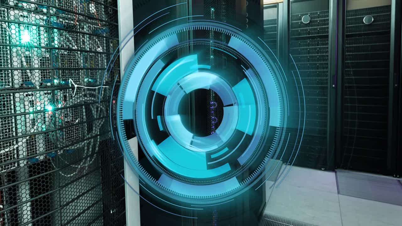 Animation of scope scanning over server room