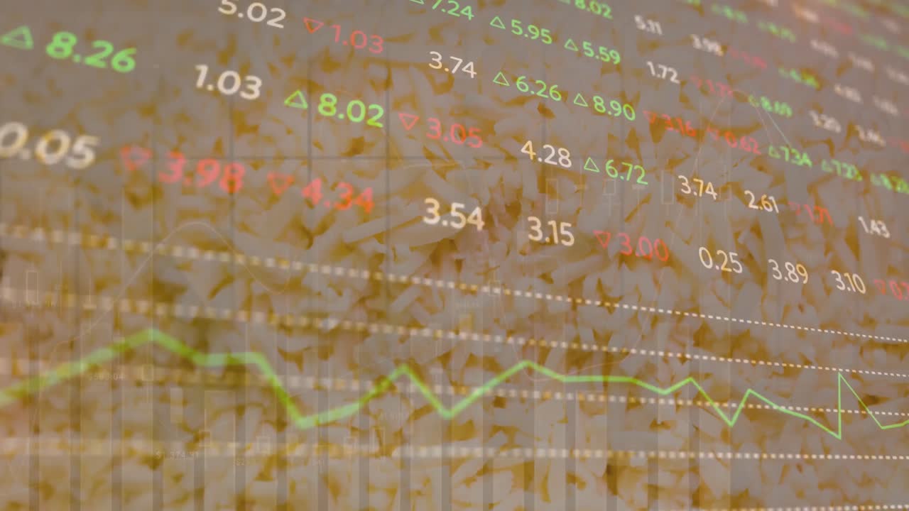 밝은 배경에서 금융 데이터 처리의 애니메이션