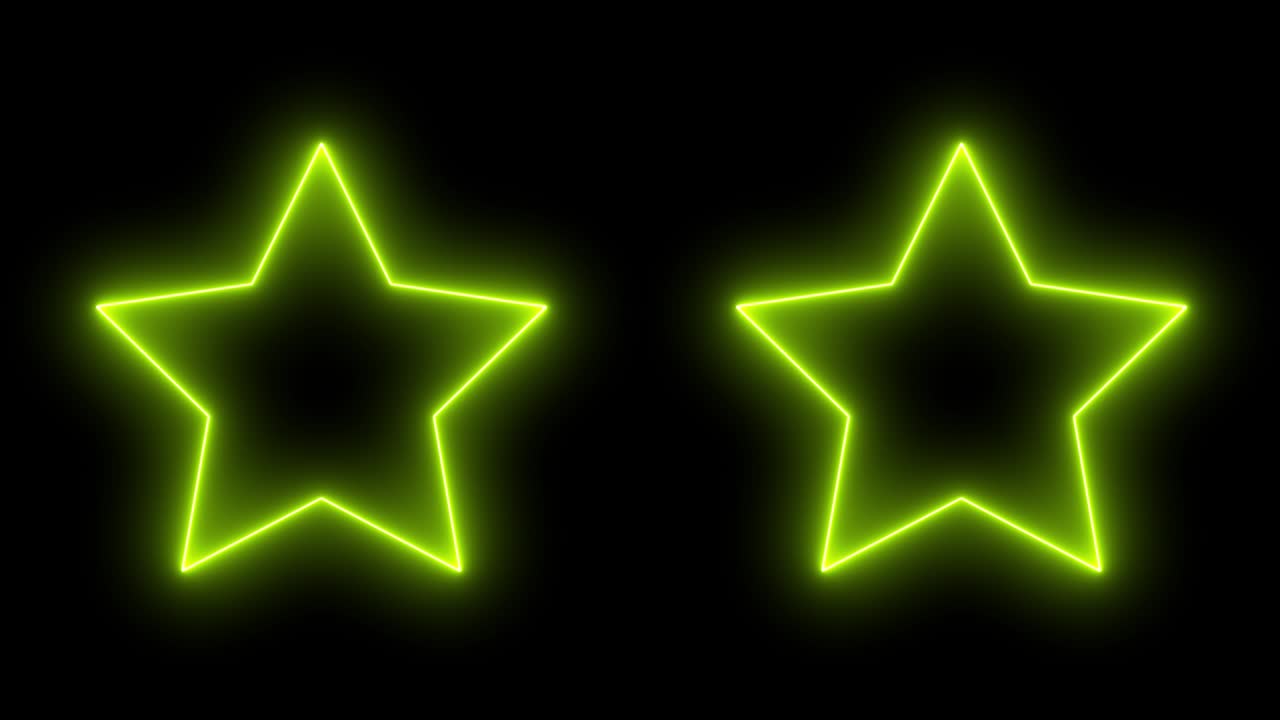 estrella de neón amarilla brillante animación gráficos de movimiento
