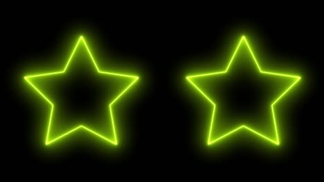 estrella de neón amarilla brillante animación gráficos de movimiento