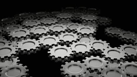 renderizado en 3d de ruedas dentadas metálicas
