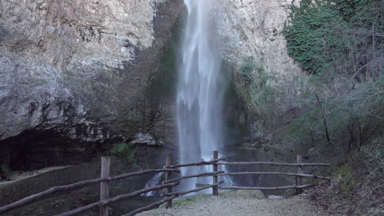 The lower part of Titschen waterfall by Salurn - Salorno, South Tyrol, Italy