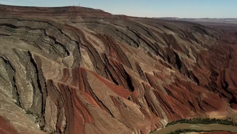 Drone-Aerial-Cinematic-Shot-of-a-very-unique-abstract-formation-of-the-Antelope-National-Park-rocky-mountain-valley