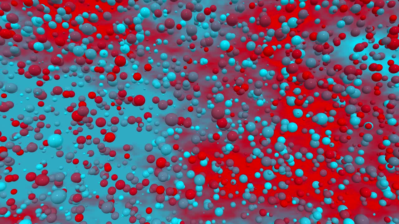 video animado en 3d con bolas y burbujas 4k