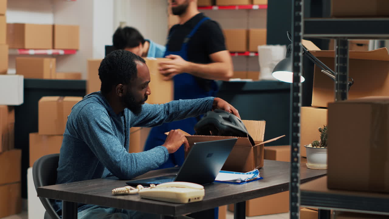 People working in warehouse