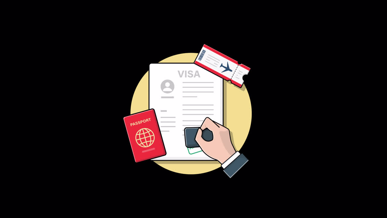 Visa Application Approved with Passport and Plane Ticket