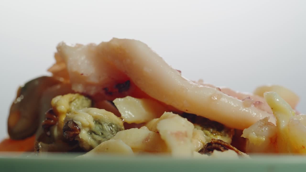 Close-up of Mixed Seafood Dish