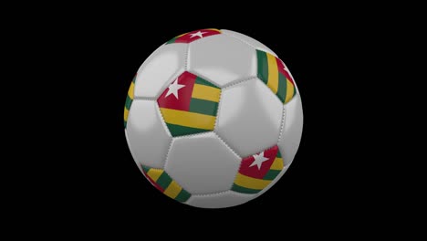 soccer ball with flag togo loop 4k with alpha