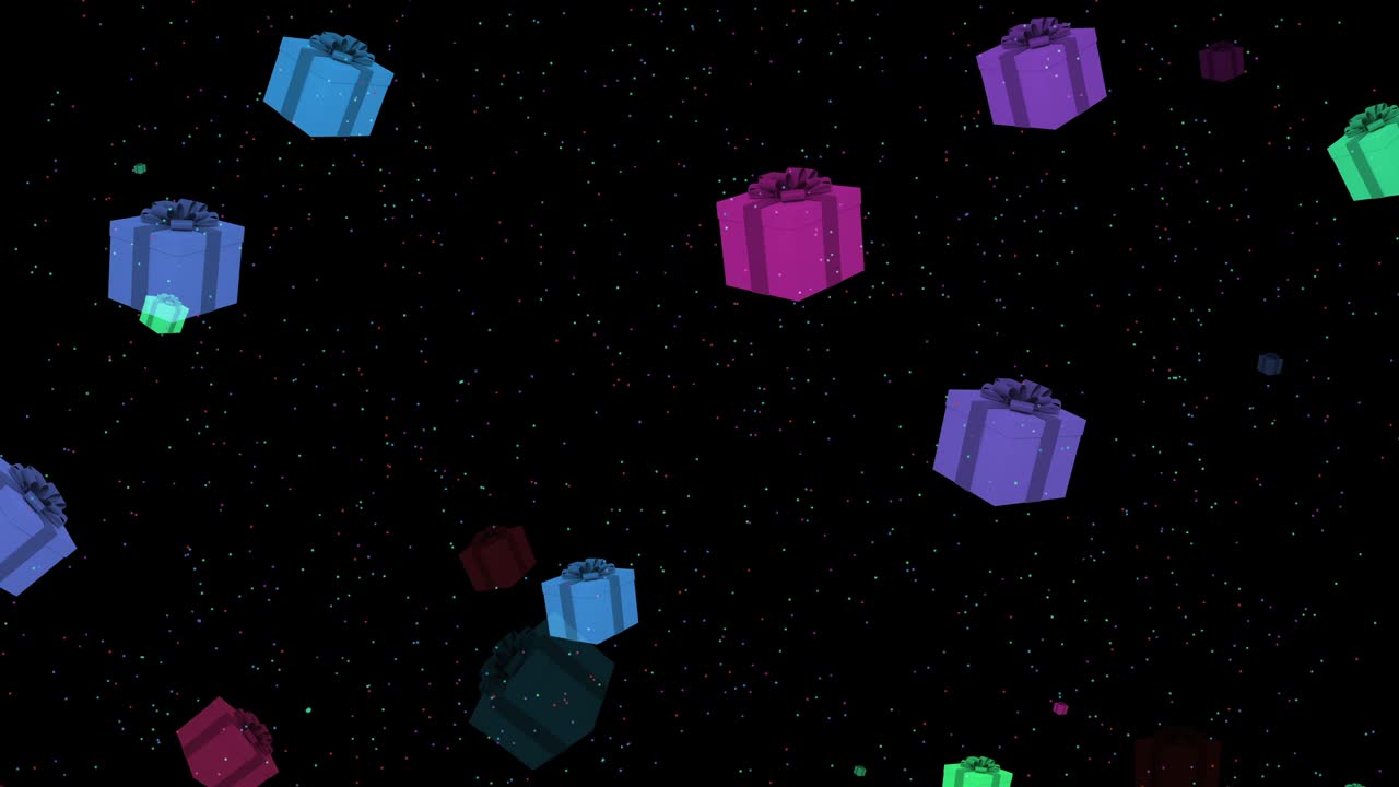 4K Abstract Loopable Flying Gift Box Background