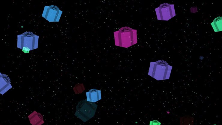 4K Abstract Loopable Flying Gift Box Background