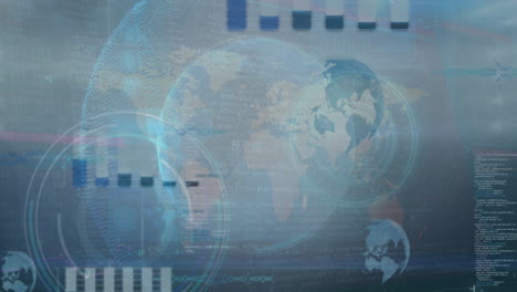 animación del procesamiento de datos en todo el mundo