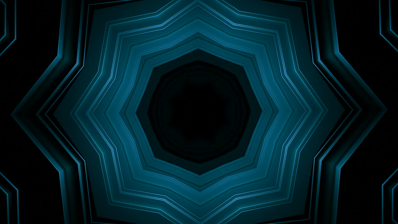 Abstract Teal Geometric Tunnel Art