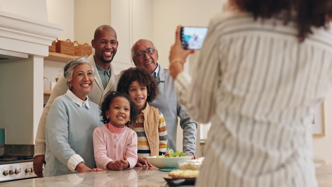 Family portrait in the kitchen