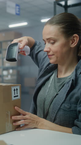 warehouse worker scanning a package