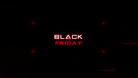 black friday on computer screen with hud elements and glitch