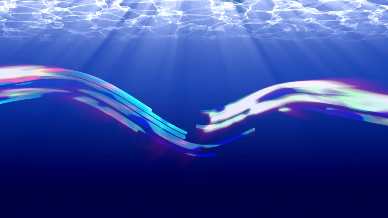 수중에서 움직이는 추상적인 선, 4k, 원활한 루프