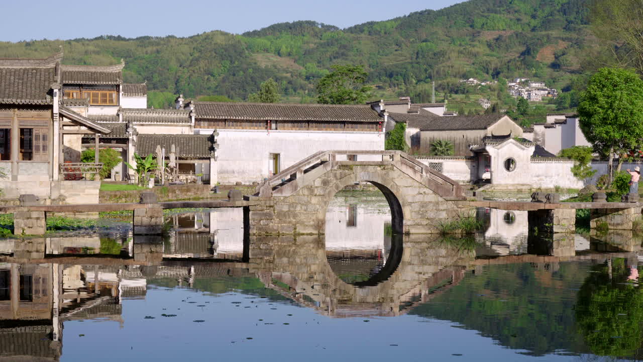 arquitectura de estilo chino, arquitectura de estilo hui en la ciudad de agua de jiangnan