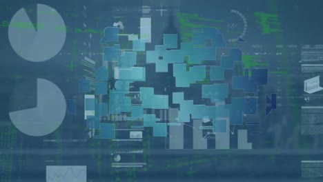 Animation-of-data-processing-and-cloud-icon-over-cityscape