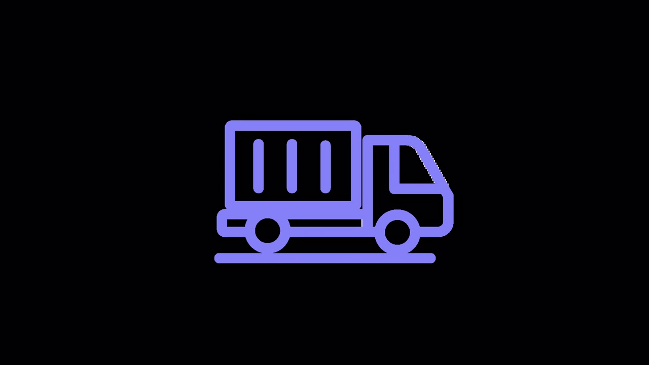 Animated Line Icon of a Moving Delivery Truck
