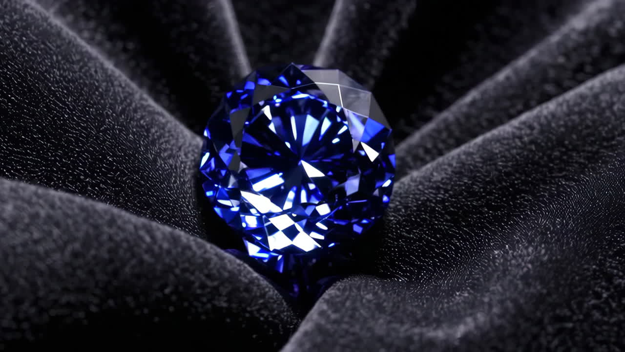 diamante azul em veludo preto