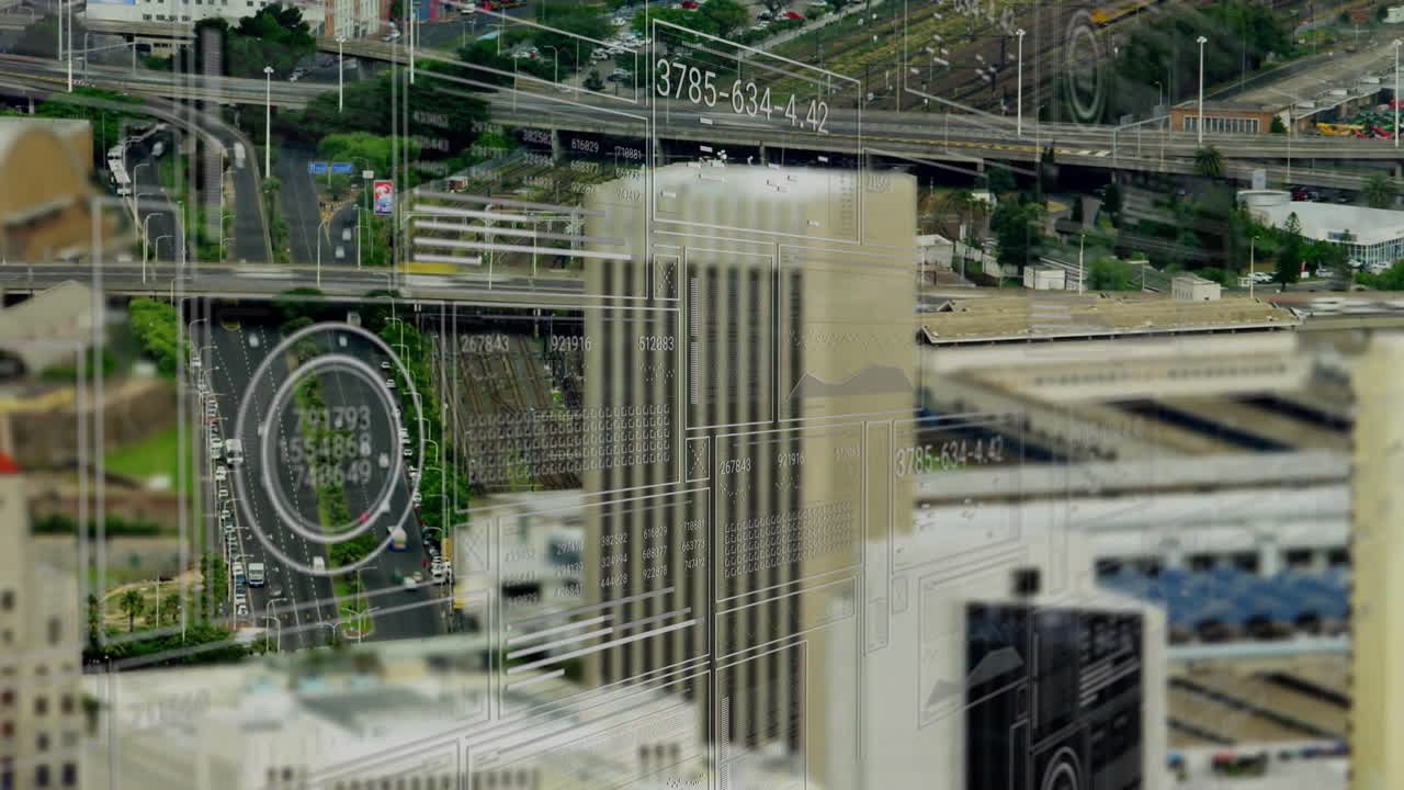 도시 풍경에 대한 통계 및 데이터 처리의 애니메이션