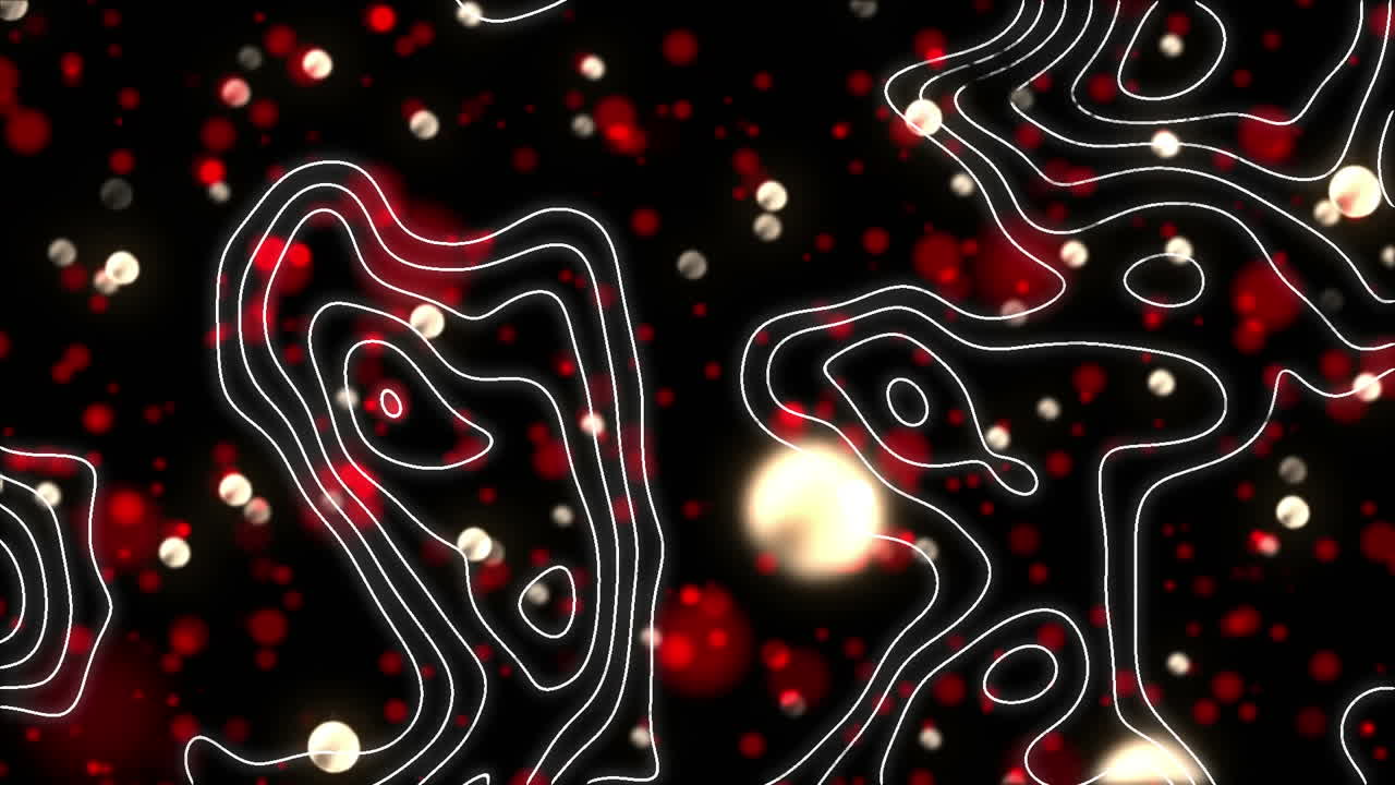 animación de la red de conexiones y puntos brillantes sobre fondo negro