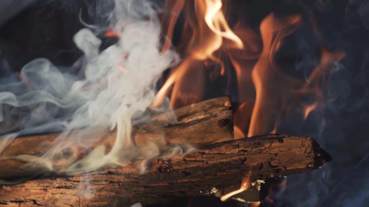 캠프 불과 목재 연소