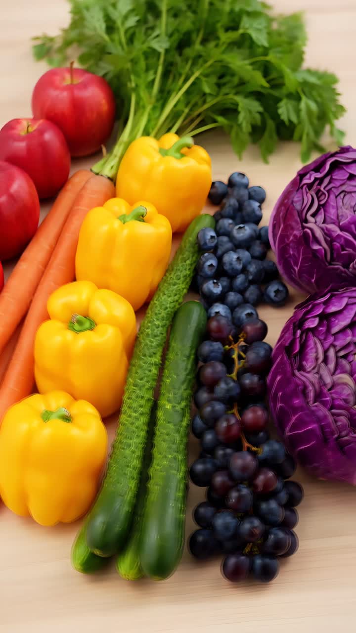 Frutta e verdura fresca biologica 4K.