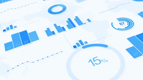 4k business information digital display with stock market charts loop animation background.