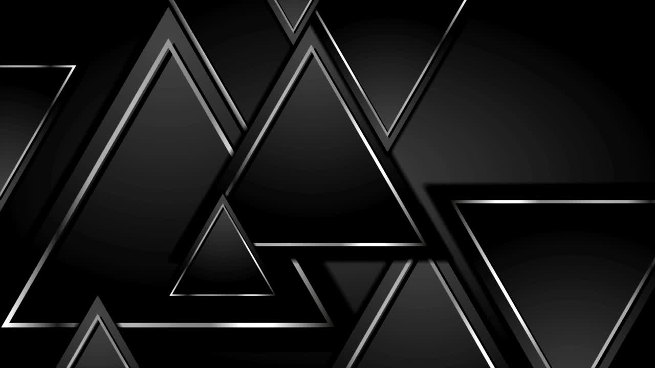 검은색과 금속 삼각형 추상 기술 모션 배경