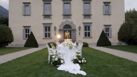 elegant outdoor dinner setting at a luxurious villa