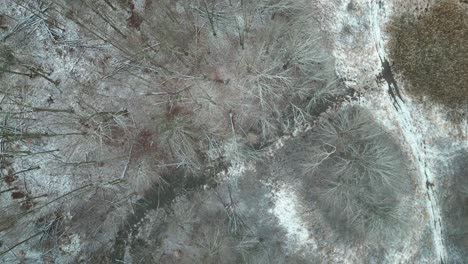 Overhead-Shot-Of-Dried-Land-Under-Rain,-Warren,-Ohio,-USA