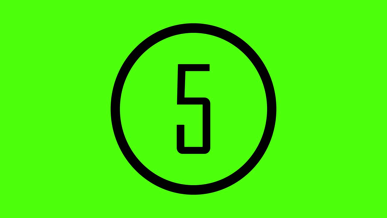 Countdown time. Green screen. 4K video