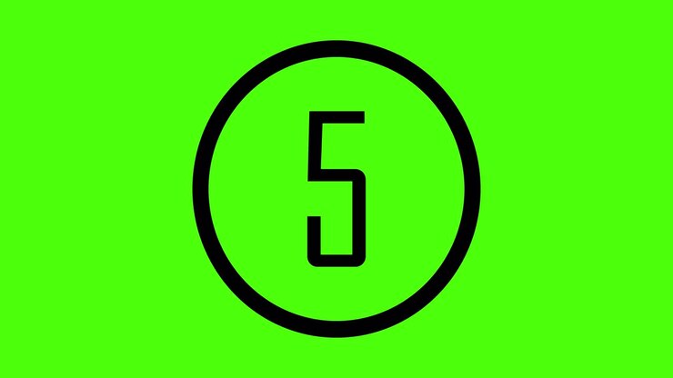 Countdown time. Green screen. 4K video