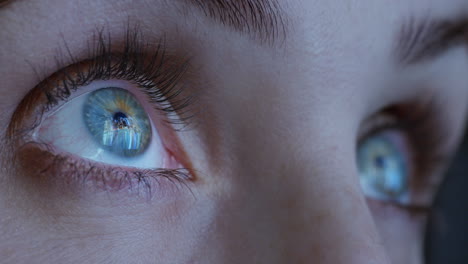 close-up-macro-eyes-opening-city-lights-reflecting-on-iris-looking-at-beautiful-urban-skyline-at-night