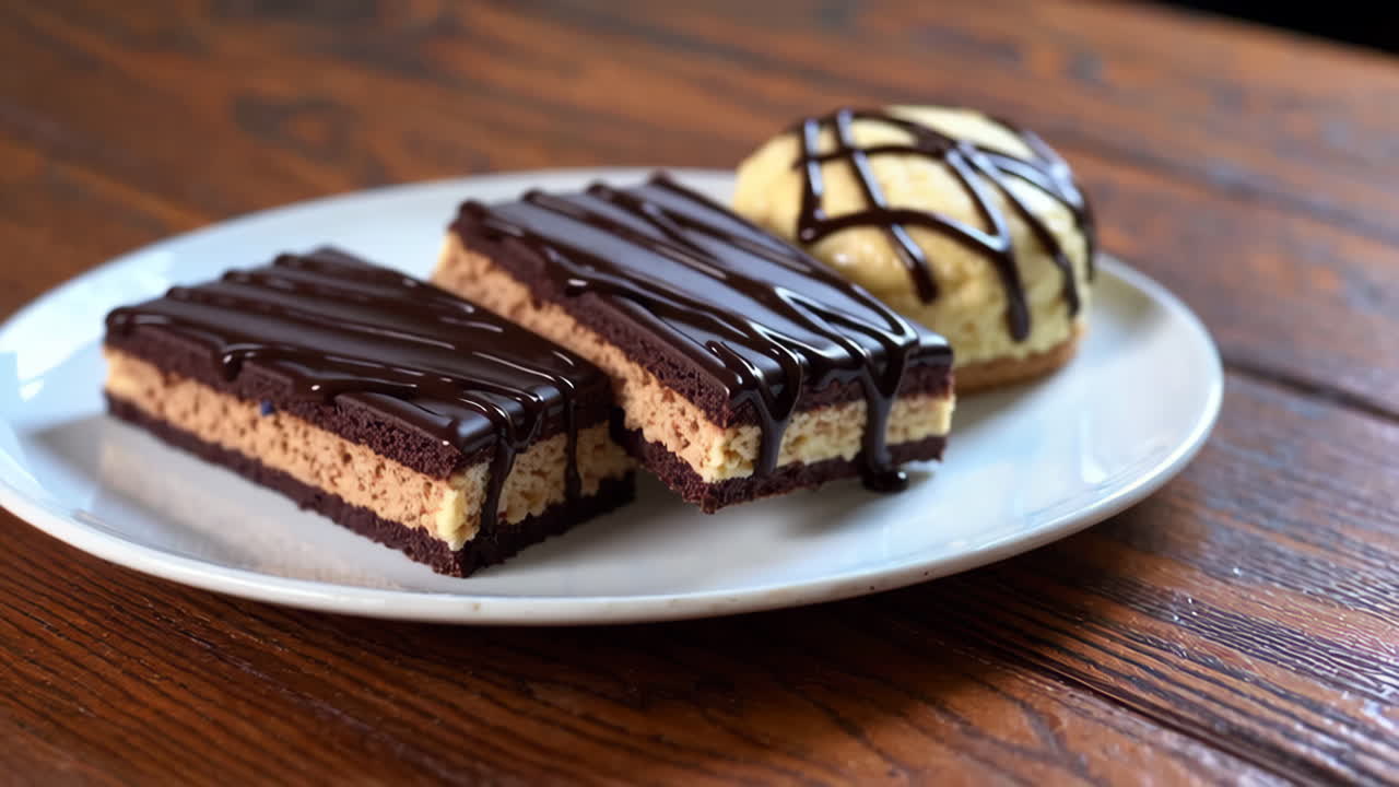 Chocolate Covered Cakes on a Plate