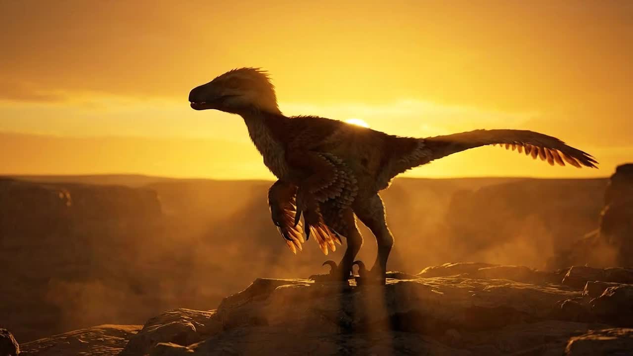 Raptor piumato al tramonto