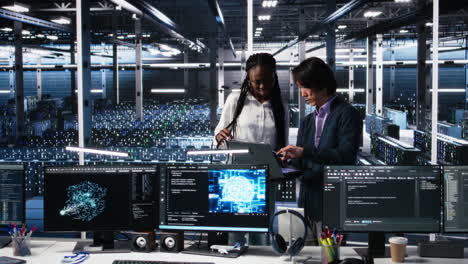 team of data center engineers using machine learning algorithms