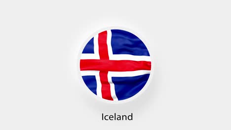 iceland circular flag loop. animated national flag of iceland. realistic iceland flag waving. 4k video