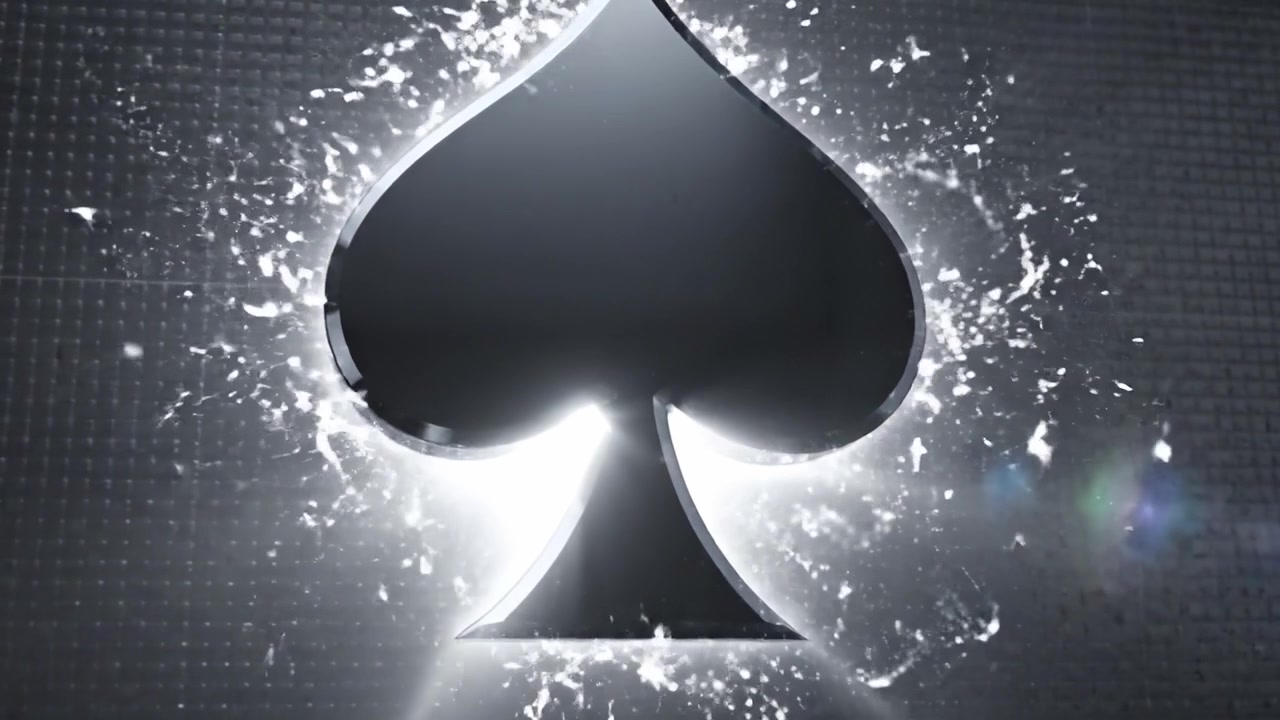 Captivating Transformation: A Dazzling Display of a Spade Icon Evolving from Darkness to Radiance, Illuminating the Enigmatic Symbol of Play and Luck in Visual Art.