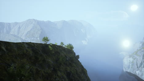 stunning view of a mountain range with a lake in the foreground