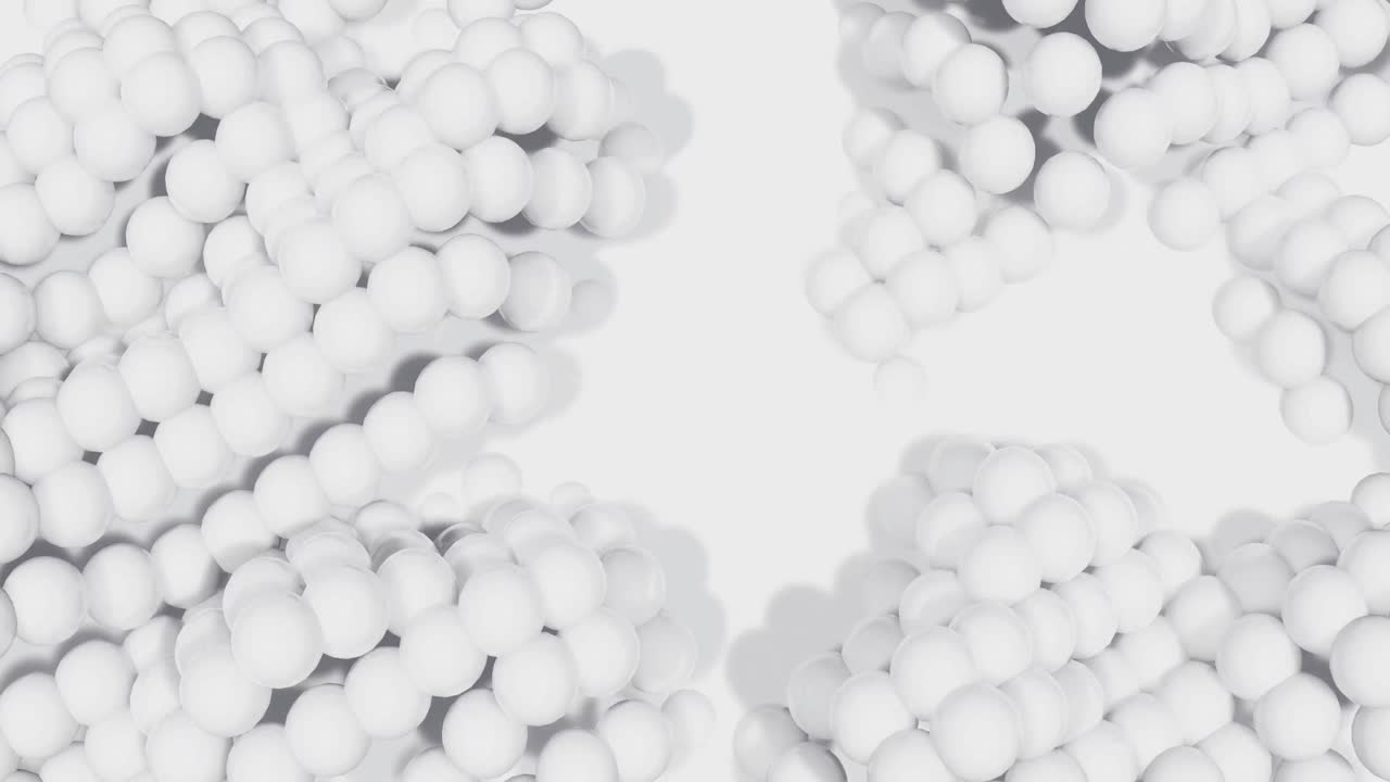 animación de bolas 3d que se mueven contra un fondo blanco
