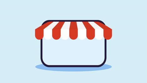 tecnología de dispositivos de tableta con animación de comercio electrónico
