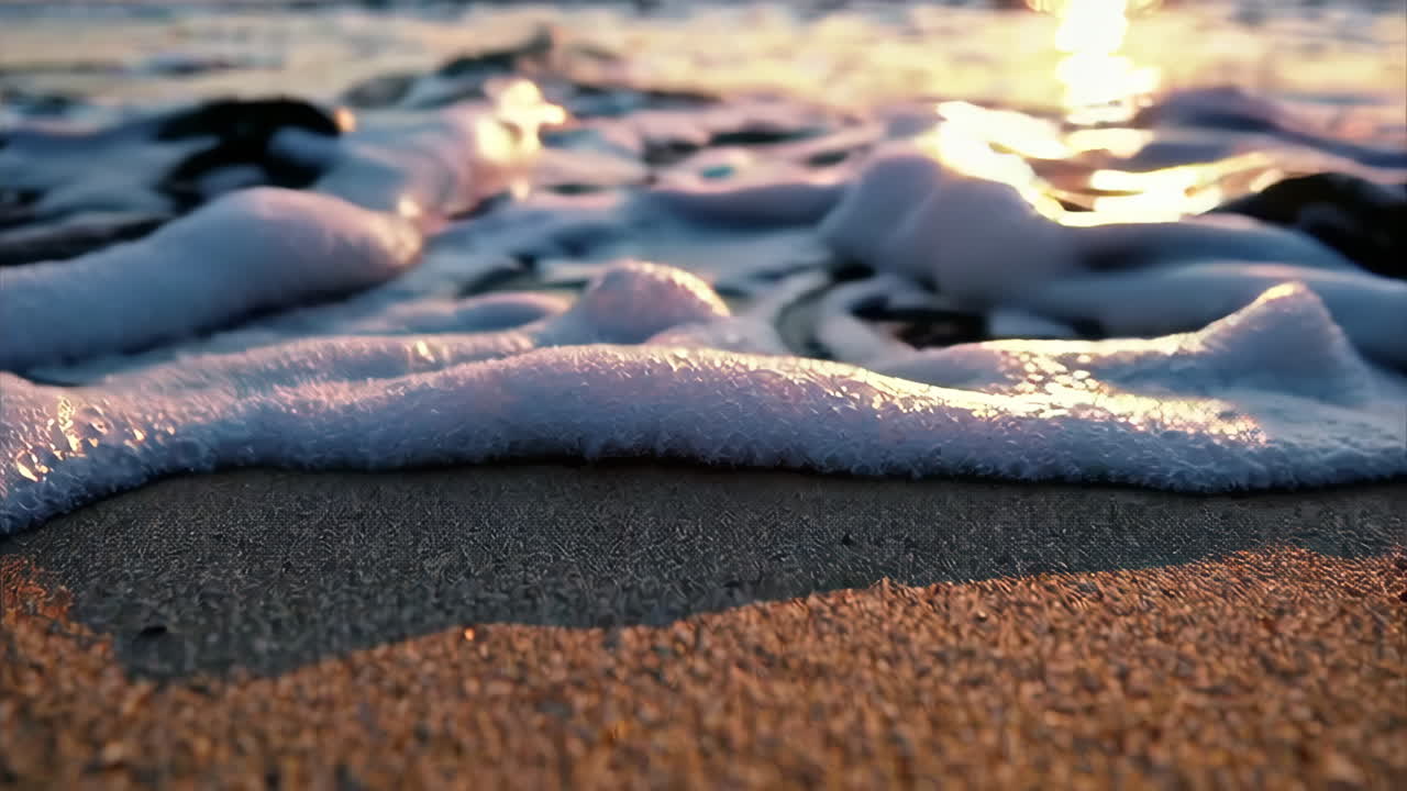 Sunrise Sea Foam on the Shore