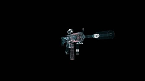 holograma de ametralladora. concepto de arma y tecnología