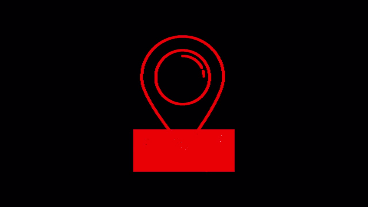 Animated Red Location Pin Icon on Black Background