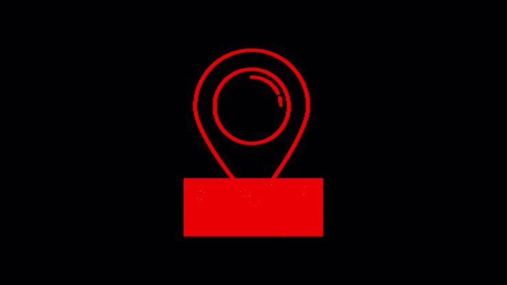 Animated Red Location Pin Icon on Black Background