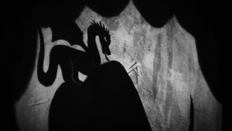 dragon shadow in a cave
