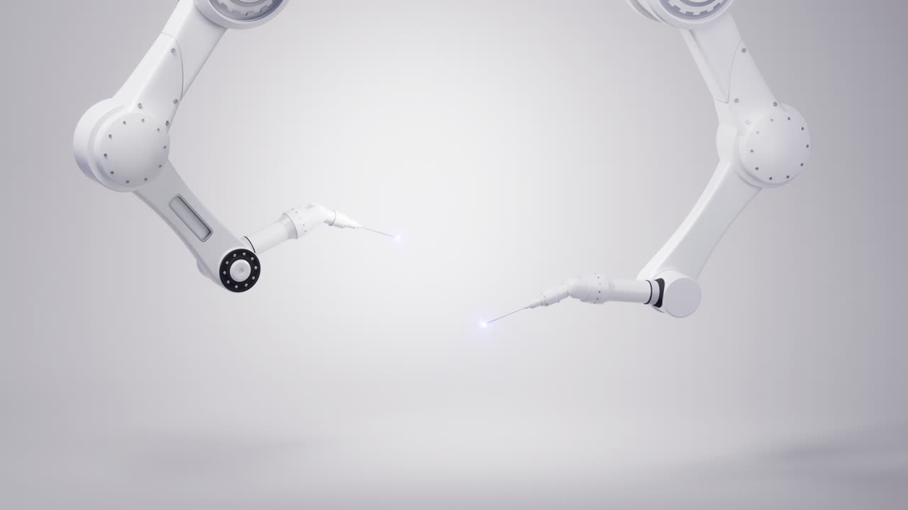 Mechanical arm with white background, 3d rendering.