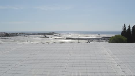 agricultural greenhouse plastic surface a sunny day